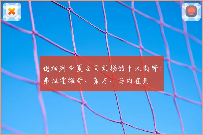德转列今夏合同到期的十大前锋：弗拉霍维奇、莱万、马内在列